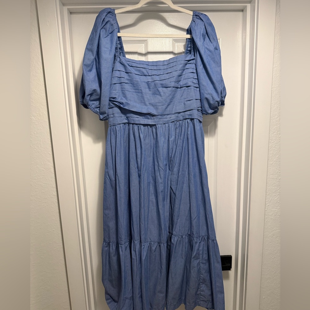 Abercrombie Emerson Blue Stripped Dress Midi XL